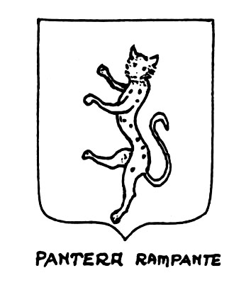 Imagem do termo heráldico: Pantera rampante